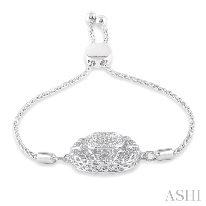 ASHI Silver Circle Diamond Lariat Bracelet 81089PPSSSLTB