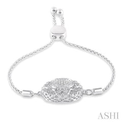 ASHI Silver Circle Diamond Lariat Bracelet 81089PPSSSLTB
