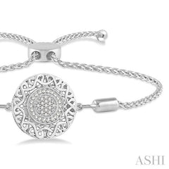 ASHI Silver Circle Diamond Lariat Bracelet 81089PPSSSLTB