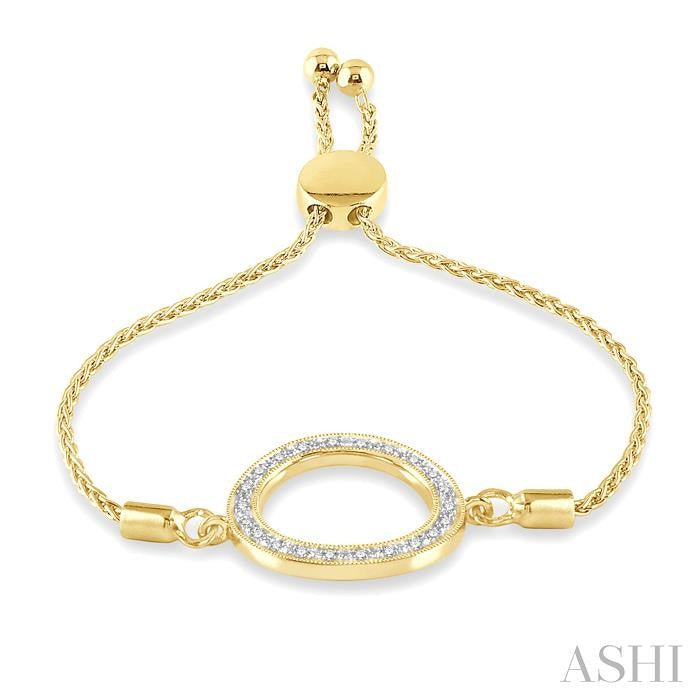 ASHI Gold Vermeil Circle Diamond Lariat Bracelet 81099PPSSSLTB-GV