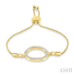 ASHI Gold Vermeil Circle Diamond Lariat Bracelet 81099PPSSSLTB-GV