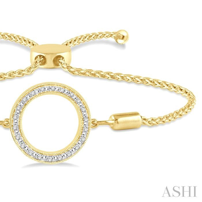 ASHI Gold Vermeil Circle Diamond Lariat Bracelet 81099PPSSSLTB-GV