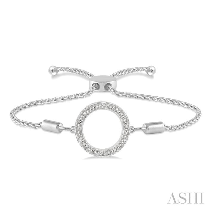 ASHI Silver Circle Diamond Lariat Bracelet 81099PPSSSLTB