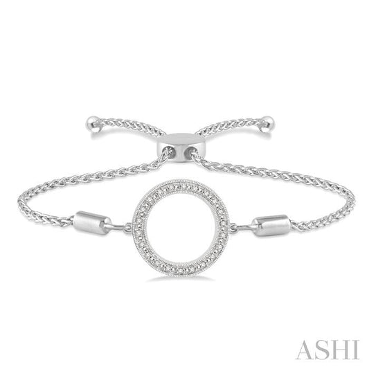 ASHI Silver Circle Diamond Lariat Bracelet 81099PPSSSLTB
