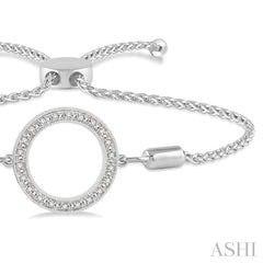 ASHI Silver Circle Diamond Lariat Bracelet 81099PPSSSLTB