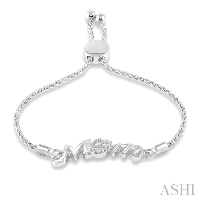 ASHI Silver Mom Diamond Lariat Bracelet 81109PPSSSLTB