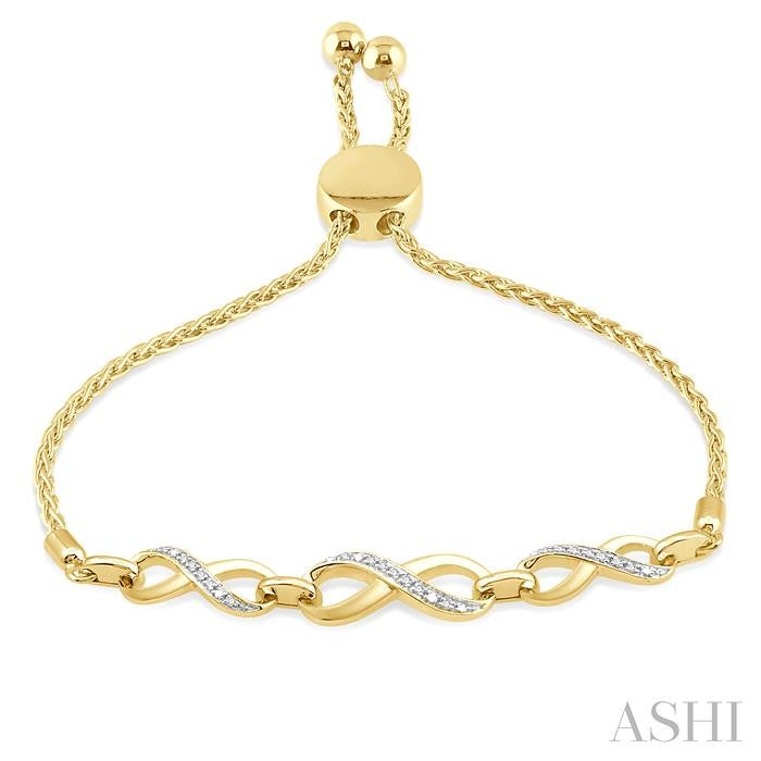 ASHI Gold Vermeil Infinity Diamond Lariat Bracelet 81118PPSSSLTB-GV