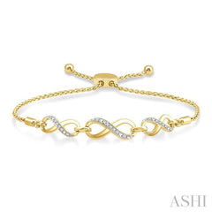 ASHI Gold Vermeil Infinity Diamond Lariat Bracelet 81118PPSSSLTB-GV