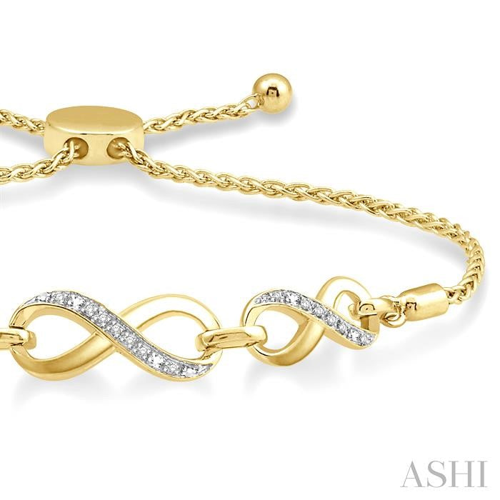 ASHI Gold Vermeil Infinity Diamond Lariat Bracelet 81118PPSSSLTB-GV