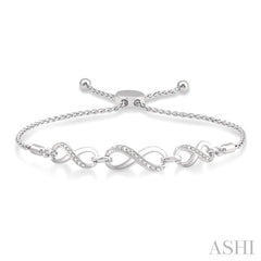 ASHI Silver Infinity Diamond Lariat Bracelet 81118PPSSSLTB
