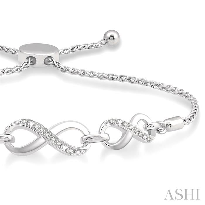 ASHI Silver Infinity Diamond Lariat Bracelet 81118PPSSSLTB
