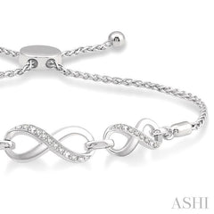ASHI Silver Infinity Diamond Lariat Bracelet 81118PPSSSLTB