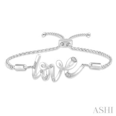 ASHI Silver Love Diamond Lariat Bracelet 81169PPSSSLTB