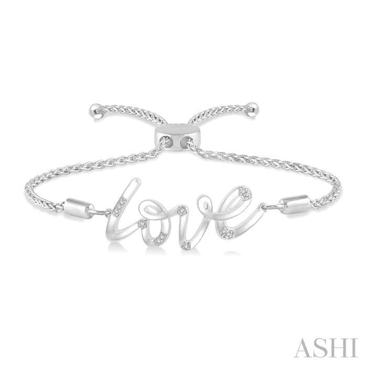 ASHI Silver Love Diamond Lariat Bracelet 81169PPSSSLTB