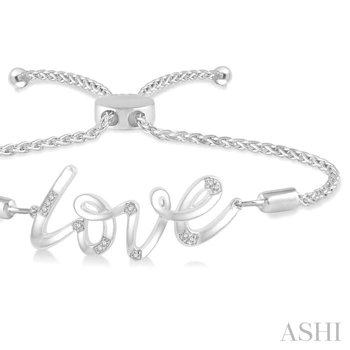 ASHI Silver Love Diamond Lariat Bracelet 81169PPSSSLTB