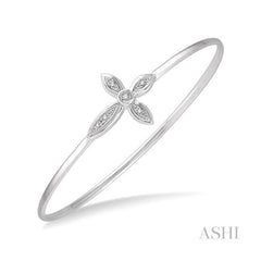 ASHI Silver Cross Diamond Flexi Fashion Bangle 85809PPSSSLBG