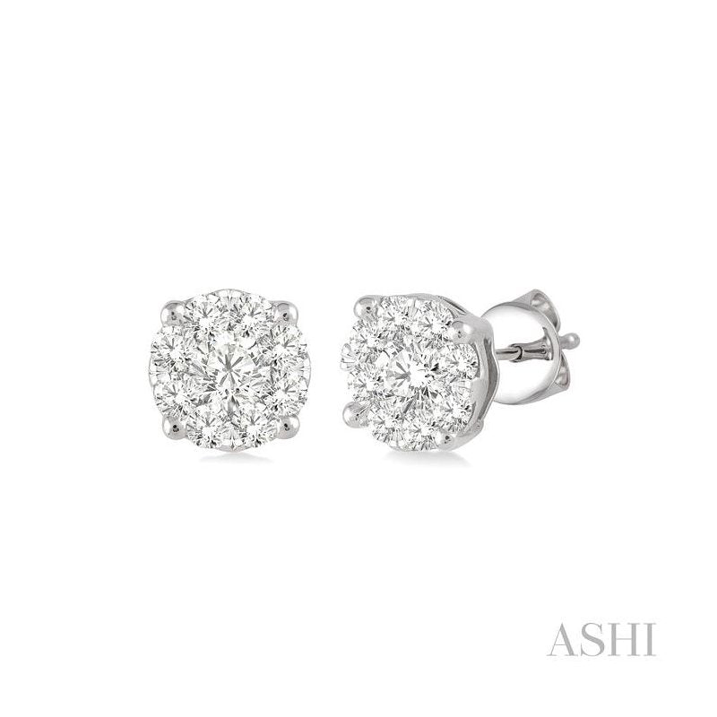 ASHI Round Shape Lovebright Essential Diamond Stud Earrings 91755PPFVERWG