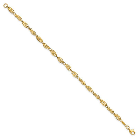 Quality Gold 14K Gold Polished Fancy Bracelet SF2203-7.75