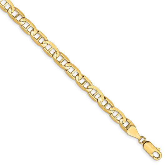 Quality Gold 14K 9 inch 5.25mm Concave Anchor with Lobster Clasp Chain CCA140