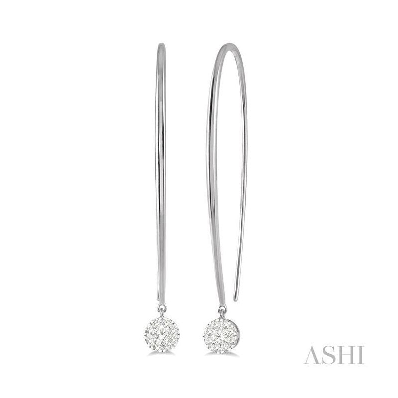 ASHI Round Shape Lovebright Essential Diamond Earrings 918A5PPFHERWG