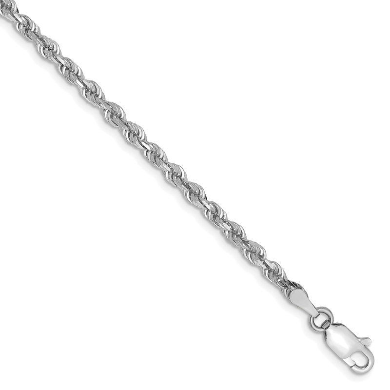 Quality Gold 10k White Gold 3mm D/C Quadruple Rope Chain 10WQT023