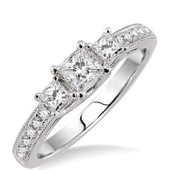 Parkplace Jewelers Princess Shape Past Present & Future Diamond Engagement Ring 23502PPFCWG-LE