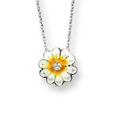 Ocean City Collection Sterling silver enamel daisy flower necklace NN0043YA