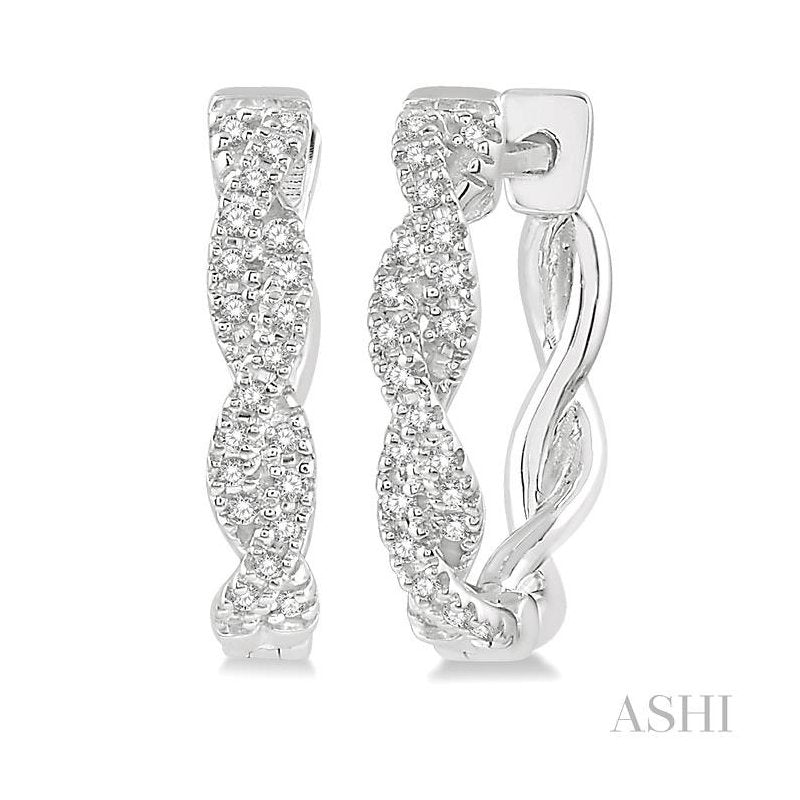 ASHI Diamond Hoop Earrings 631A7PPTSERWG