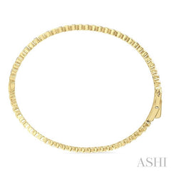 ASHI Gold Vermeil Puffed Heart Shape Diamond Bangle 84108PPSSSLBG-GV