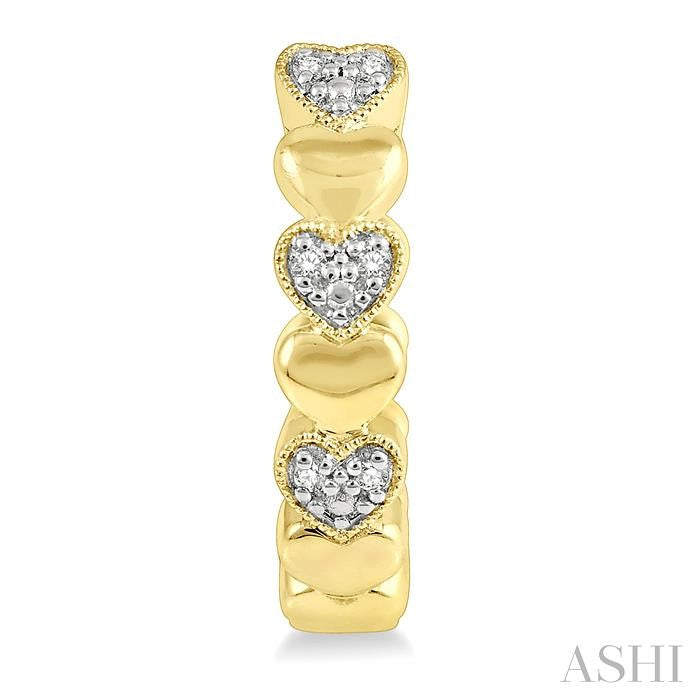 ASHI Gold Vermeil Heart Shape Diamond Hoop Earrings 84109PPSSSLER-GV