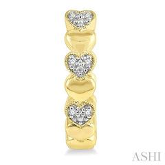 ASHI Gold Vermeil Heart Shape Diamond Hoop Earrings 84109PPSSSLER-GV