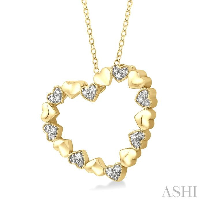 ASHI Gold Vermeil Puffed Heart Shape Diamond Pendant 84109PPSSSLPD-GV