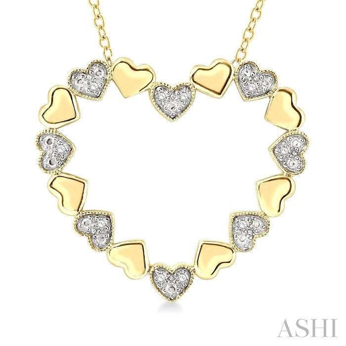 ASHI Gold Vermeil Puffed Heart Shape Diamond Pendant 84109PPSSSLPD-GV