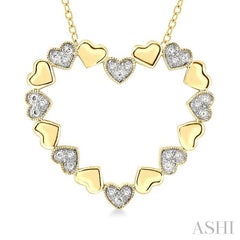 ASHI Gold Vermeil Puffed Heart Shape Diamond Pendant 84109PPSSSLPD-GV