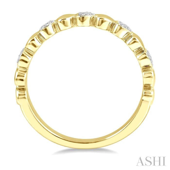 ASHI Gold Vermeil Puffed Heart Shape Diamond Band 84109PPSSSLRG-GV
