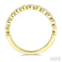 ASHI Gold Vermeil Puffed Heart Shape Diamond Band 84109PPSSSLRG-GV