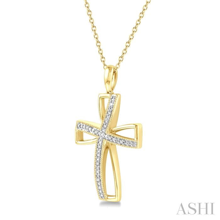 ASHI Gold Vermeil Cross Diamond Fashion Pendant 84129PPSSSLPD-GV
