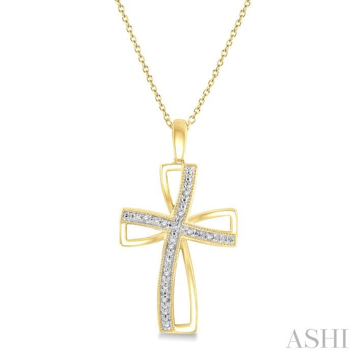 ASHI Gold Vermeil Cross Diamond Fashion Pendant 84129PPSSSLPD-GV