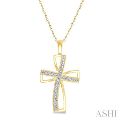 ASHI Gold Vermeil Cross Diamond Fashion Pendant 84129PPSSSLPD-GV