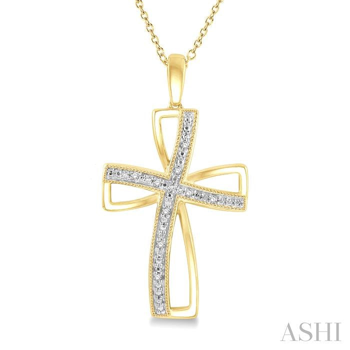 ASHI Gold Vermeil Cross Diamond Fashion Pendant 84129PPSSSLPD-GV