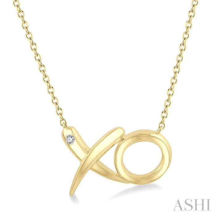 ASHI Gold Vermeil X & O Diamond Fashion Pendant 84139PPSSSLPD-GV
