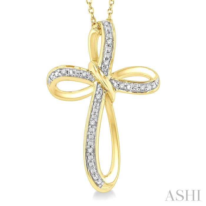ASHI Gold Vermeil Cross Diamond Fashion Pendant 84149PPSSSLPD-GV