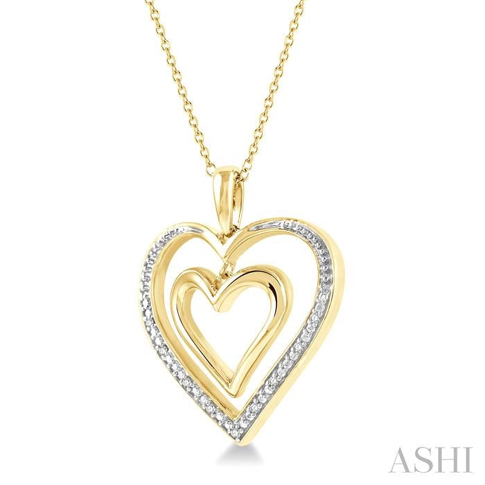 ASHI Gold Vermeil Double Heart Shape Diamond Fashion Pendant 84159PPSSSLPD-GV