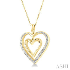 ASHI Gold Vermeil Double Heart Shape Diamond Fashion Pendant 84159PPSSSLPD-GV