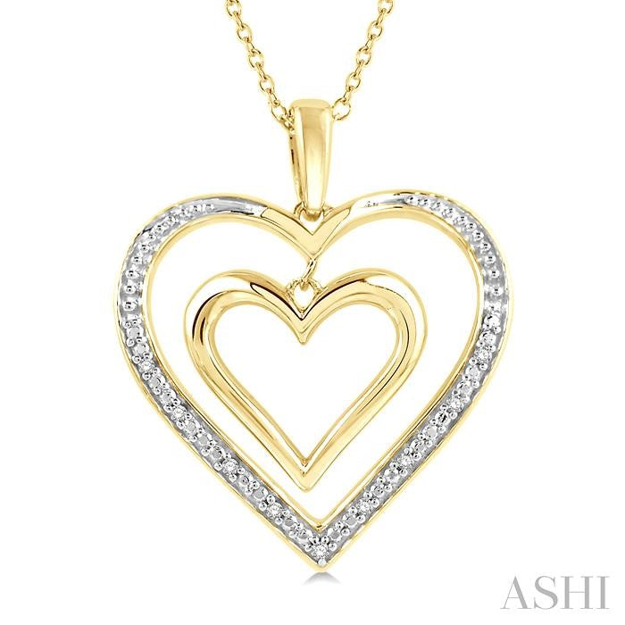 ASHI Gold Vermeil Double Heart Shape Diamond Fashion Pendant 84159PPSSSLPD-GV