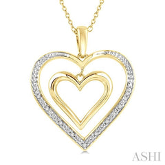 ASHI Gold Vermeil Double Heart Shape Diamond Fashion Pendant 84159PPSSSLPD-GV