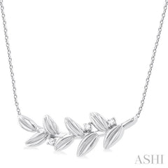ASHI Silver Leaf Diamond Fashion Pendant 84199PPSSSLPD