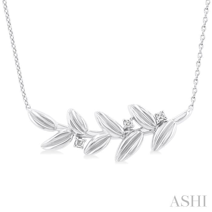 ASHI Silver Leaf Diamond Fashion Pendant 84199PPSSSLPD