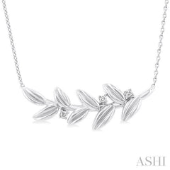 ASHI Silver Leaf Diamond Fashion Pendant 84199PPSSSLPD