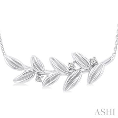 ASHI Silver Leaf Diamond Fashion Pendant 84199PPSSSLPD